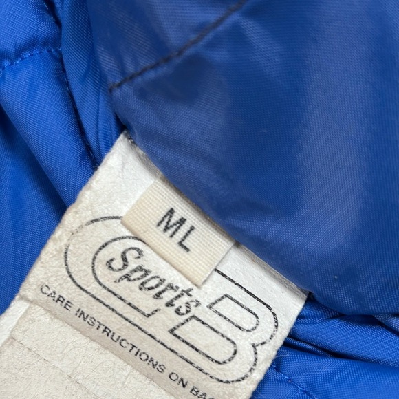 Vintage CB Sports Ski Jacket 80s Red Blue Cropped Bomber Mens XS/S Zip Up Puffer - Picture 12 of 15